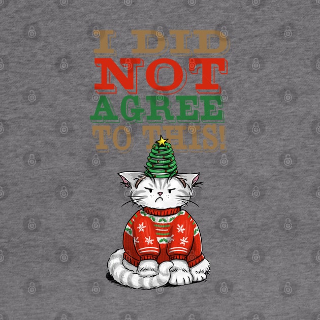 Disgruntled Cat in Ugly Christmas Sweater (light background) by ElephantShoe